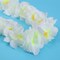 6 Pack Summer White Hawaiian Leis Necklace Tropical Luau Hawaii Wreaths Silk Flower Lei Thickened Dance Garland Flower Leis